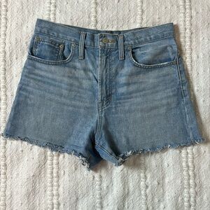 Madewell The Perfect Jean Short High Waisted Cutoff Light Blue‎ Denim Size 27